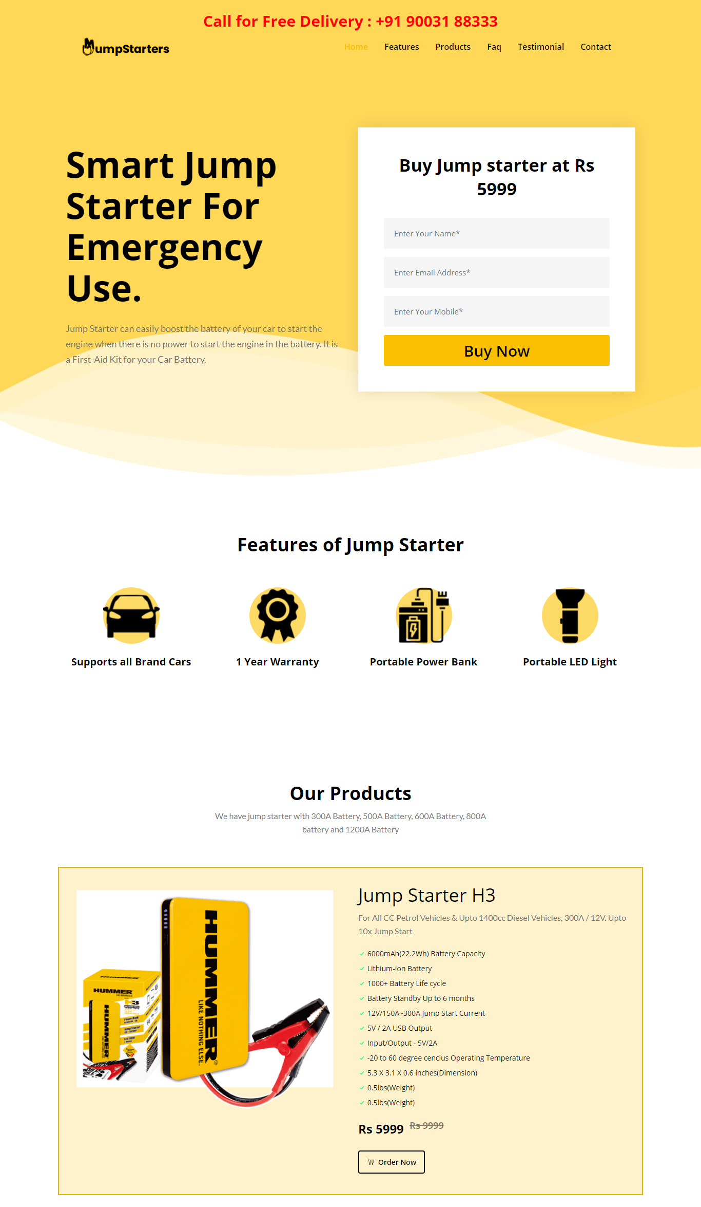 Jump Starters - Single-page Web Design