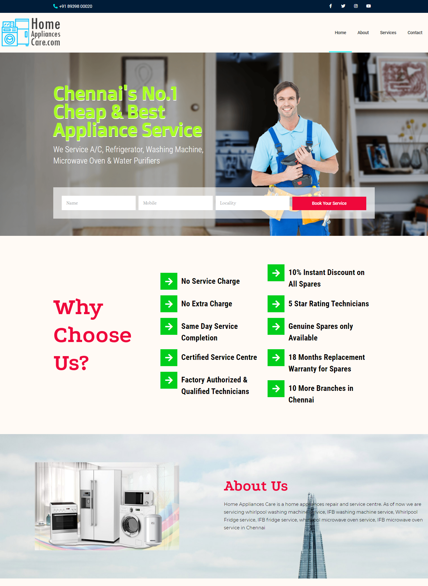Single Page Website Designing In Chennai